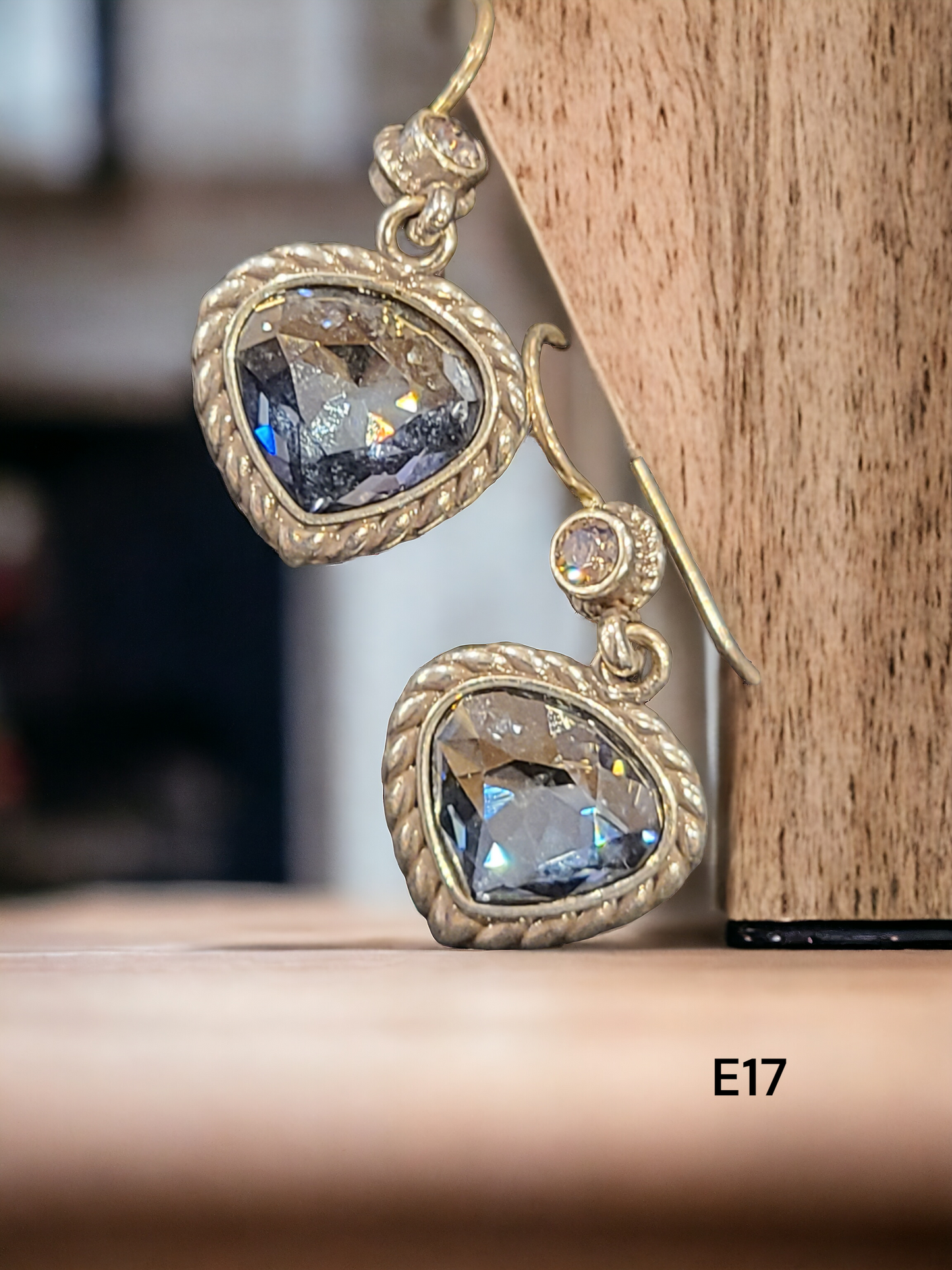 Brighton 'Blue and White' Swarovski Crystal with a roped halo Earrings E17